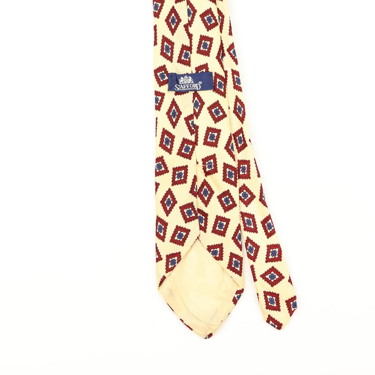 Back Detail of Vintage 1990's Stafford Geometric Patterned Tie