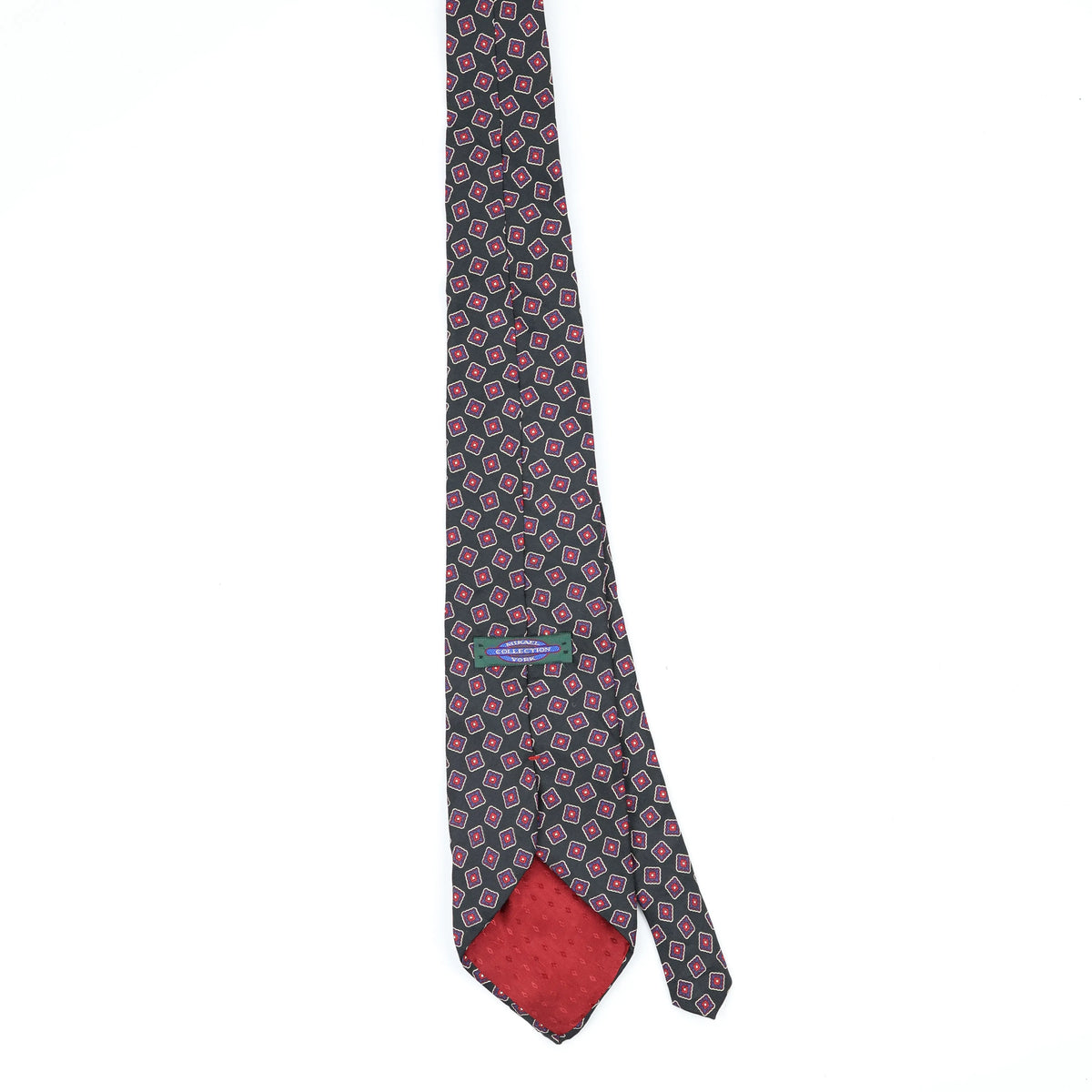 Back Back of Vintage 1990's Foulard Geometric Patterned Tie