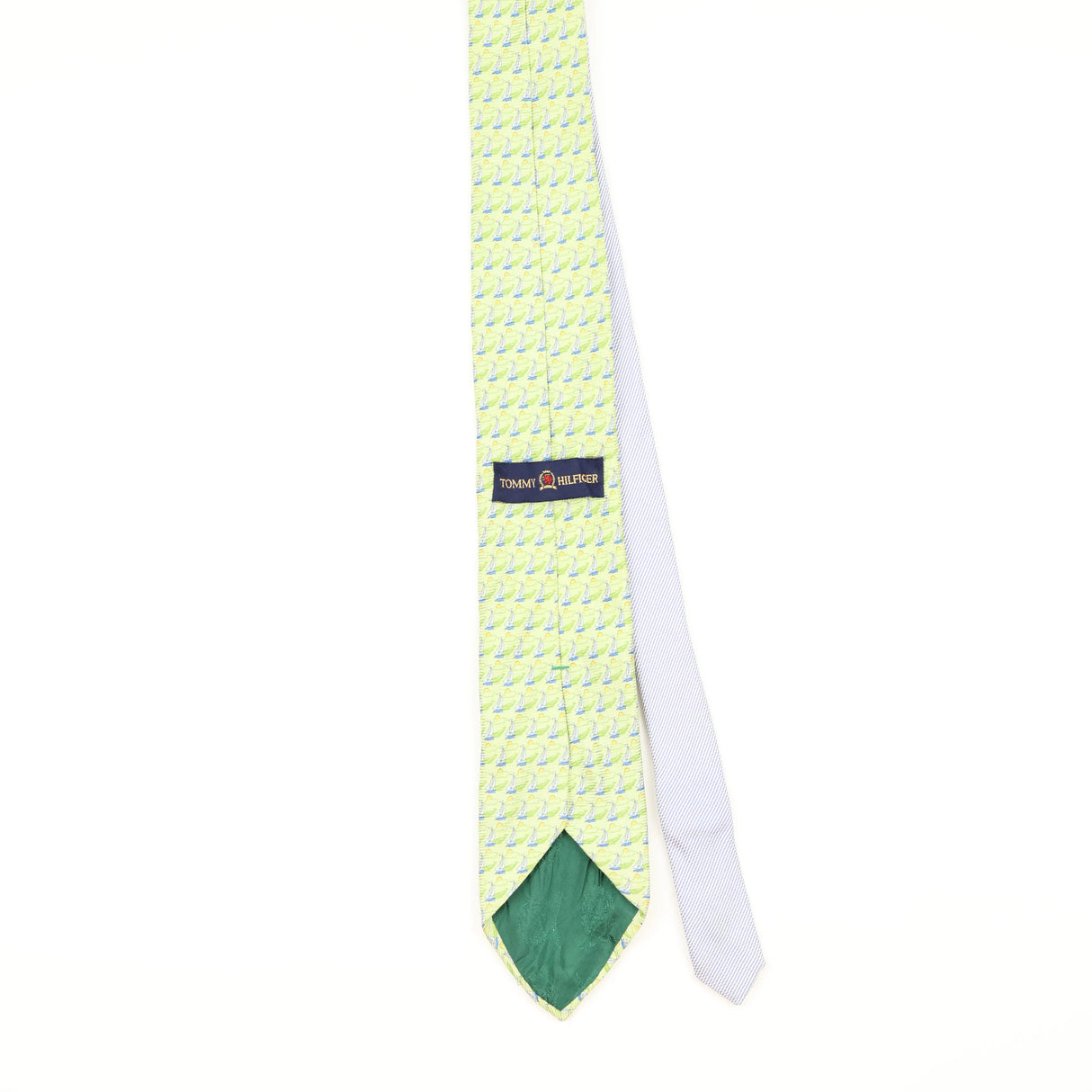 Back of Vintage 1990's Tommy Hilfiger Boats Geometric Patterned Tie