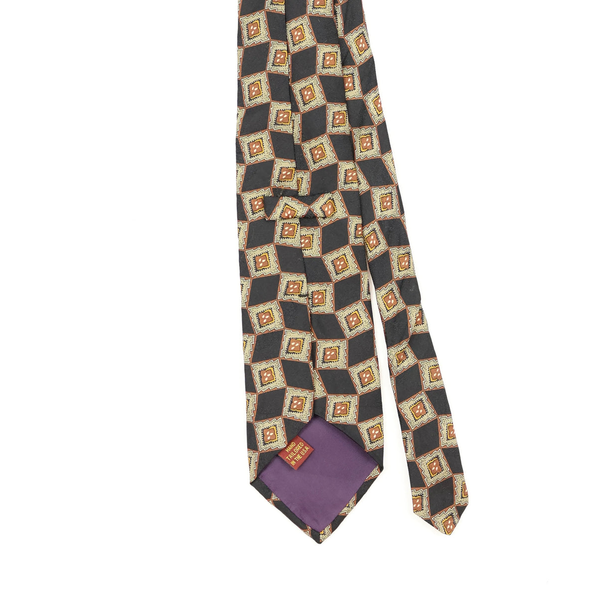 Back Back Detail of Vintage 1990's Geometric Patterned Tie