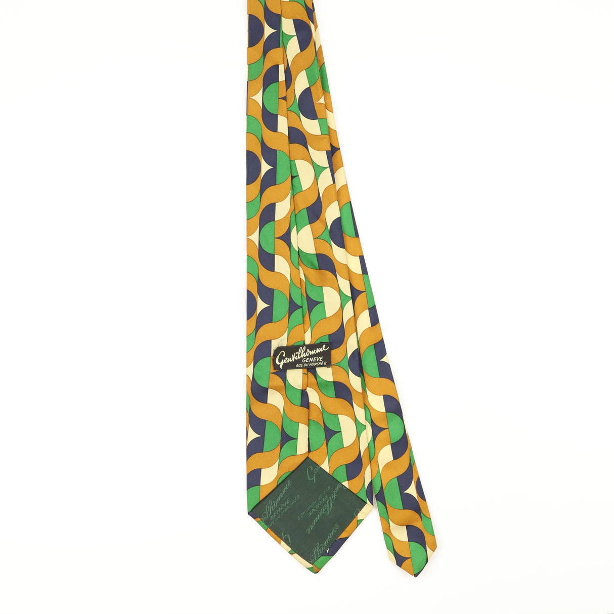Back of Vintage 1980's Geometric Patterned Tie