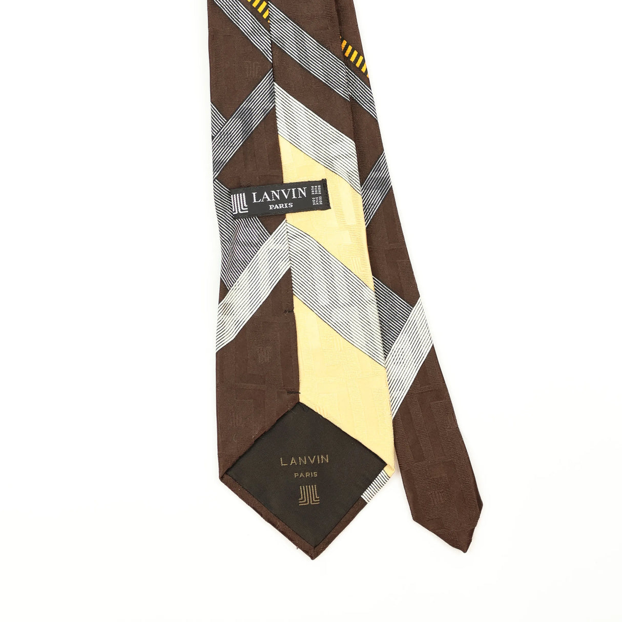 Back Back Detail of Vintage 1980's Lanvin Geometric Patterned Tie