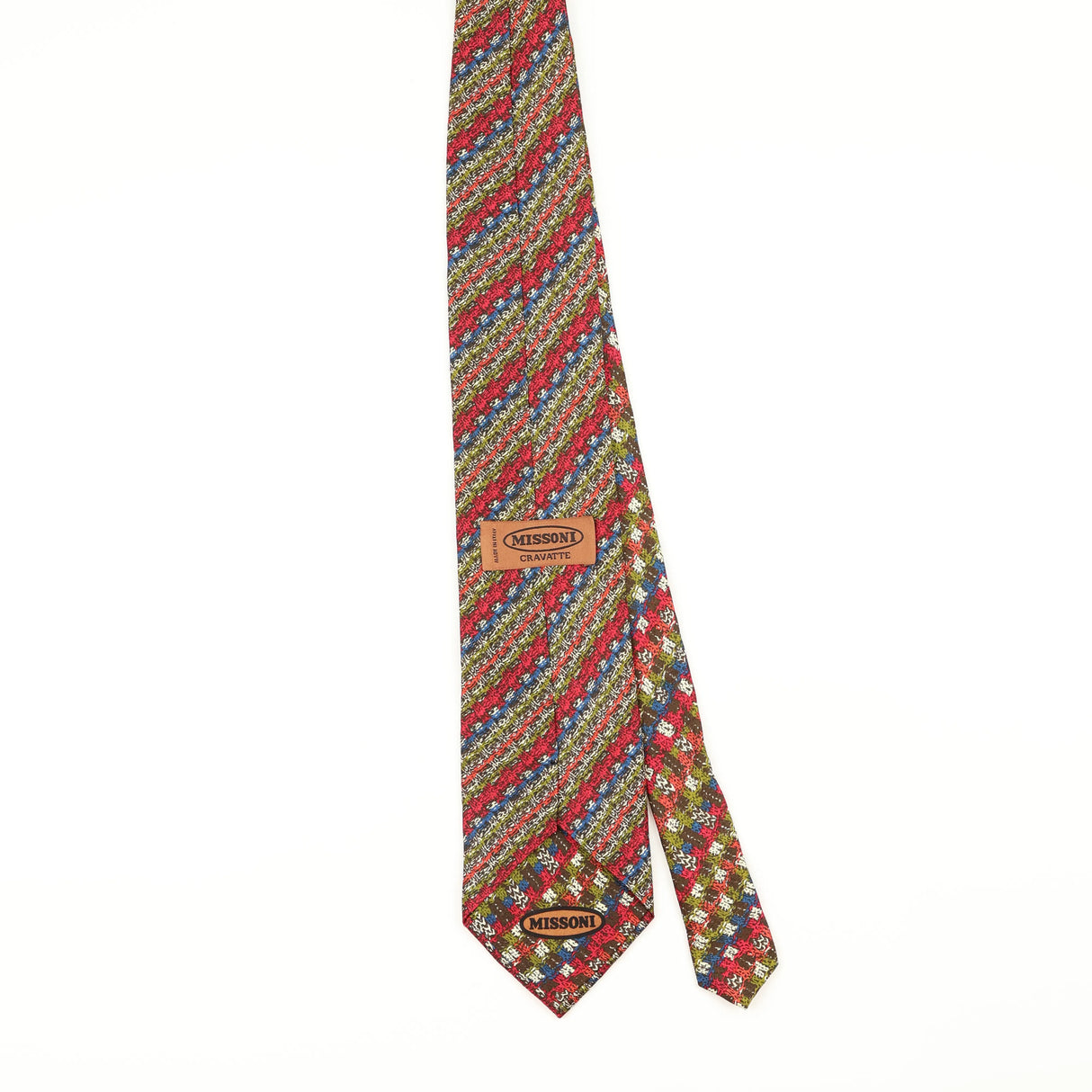 Back of Vintage 1990's Missoni Striped Patterned Tie