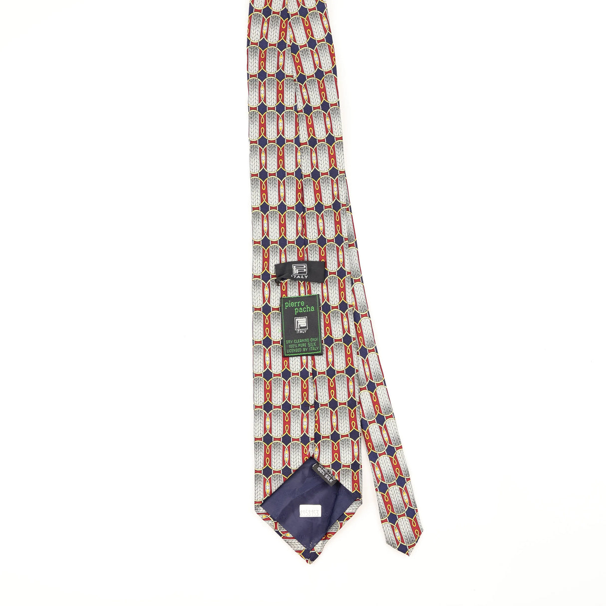 Back Back of Vintage 1990's Pierre Pacha Geometric Patterned Tie