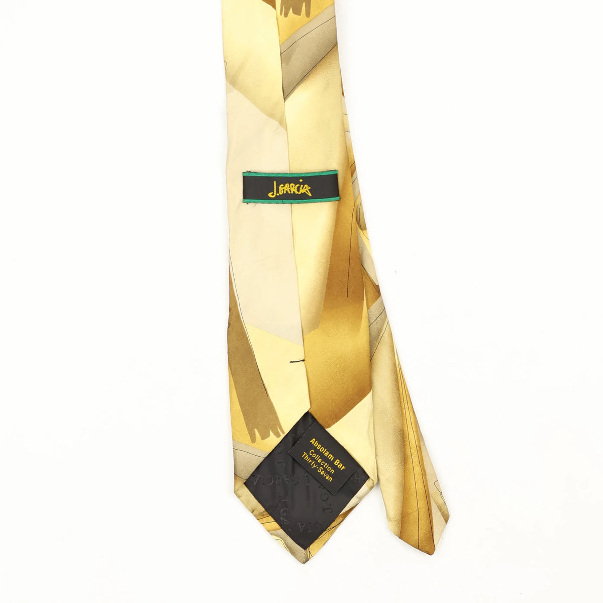 Back Back Detail of Vintage Jerry Garcia Absolam Bar Abstract Patterned Tie