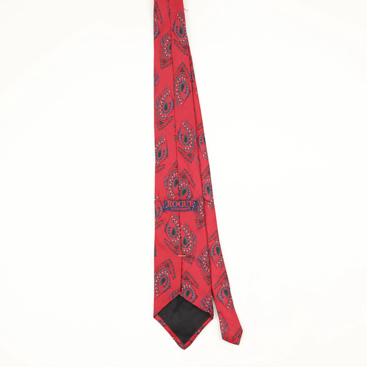 Back Back of Vintage 1910's Paisley Patterned Tie