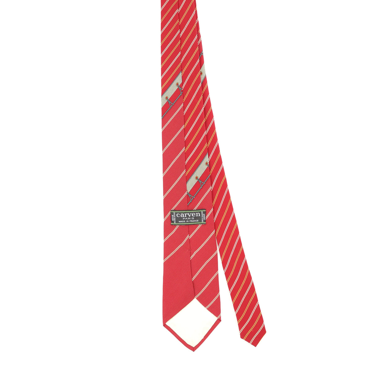 Back of Vintage 1980's Carven Striped Patterned Tie