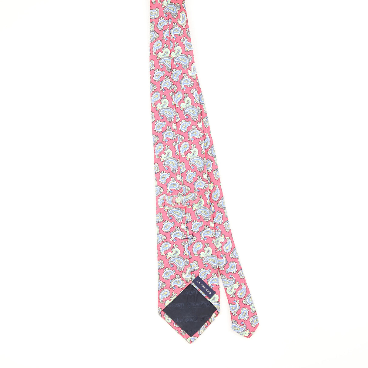 Back Back of Vintage 1990's Lands' End Paisley Patterned Tie