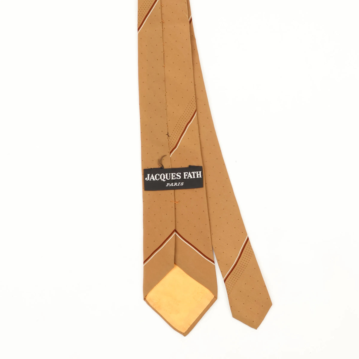 Back Back Detail of Vintage 1980's Jacques Fath Striped Patterned Tie