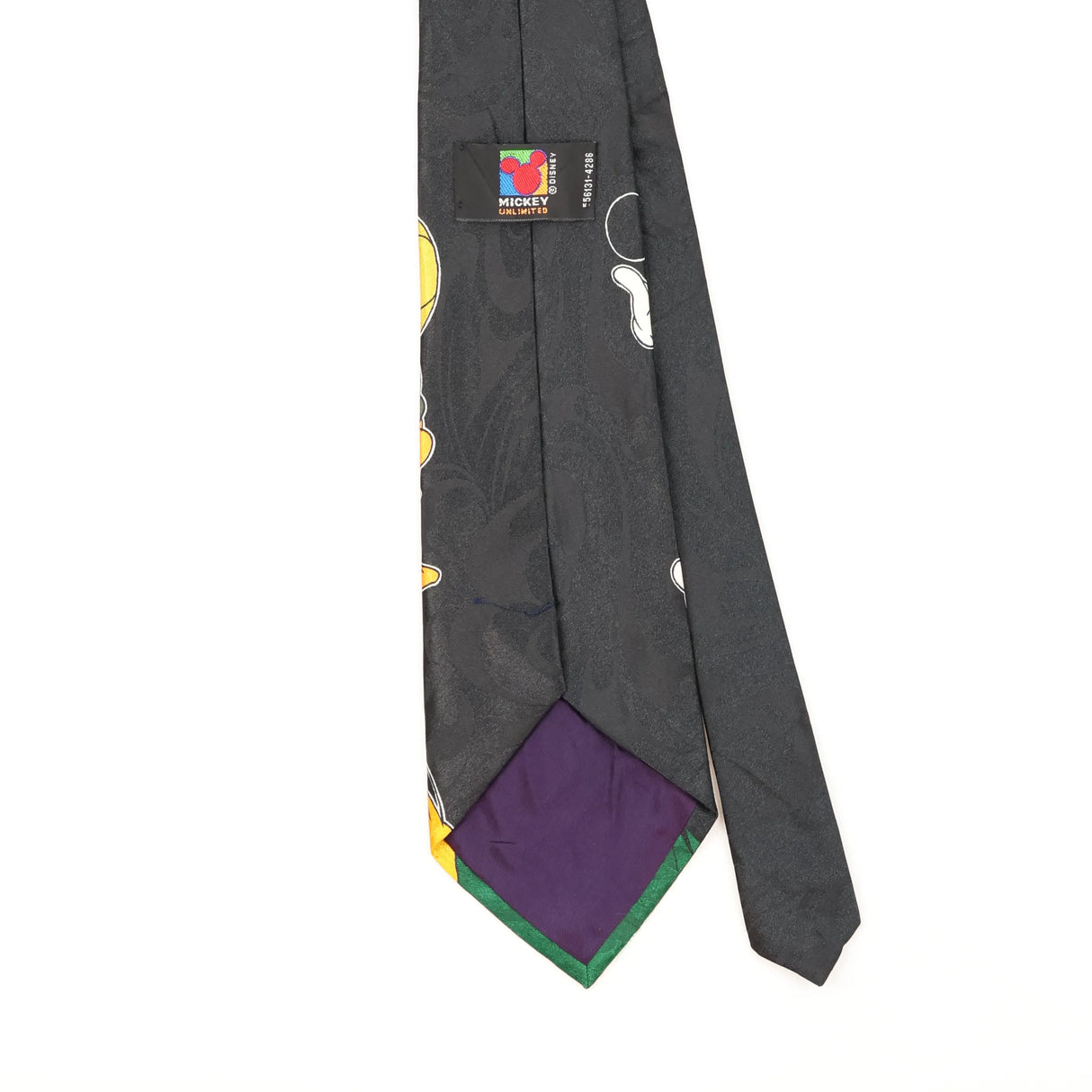 Back Detail of Vintage 1990's Mickey Unlimited Cartoon Patterned Tie