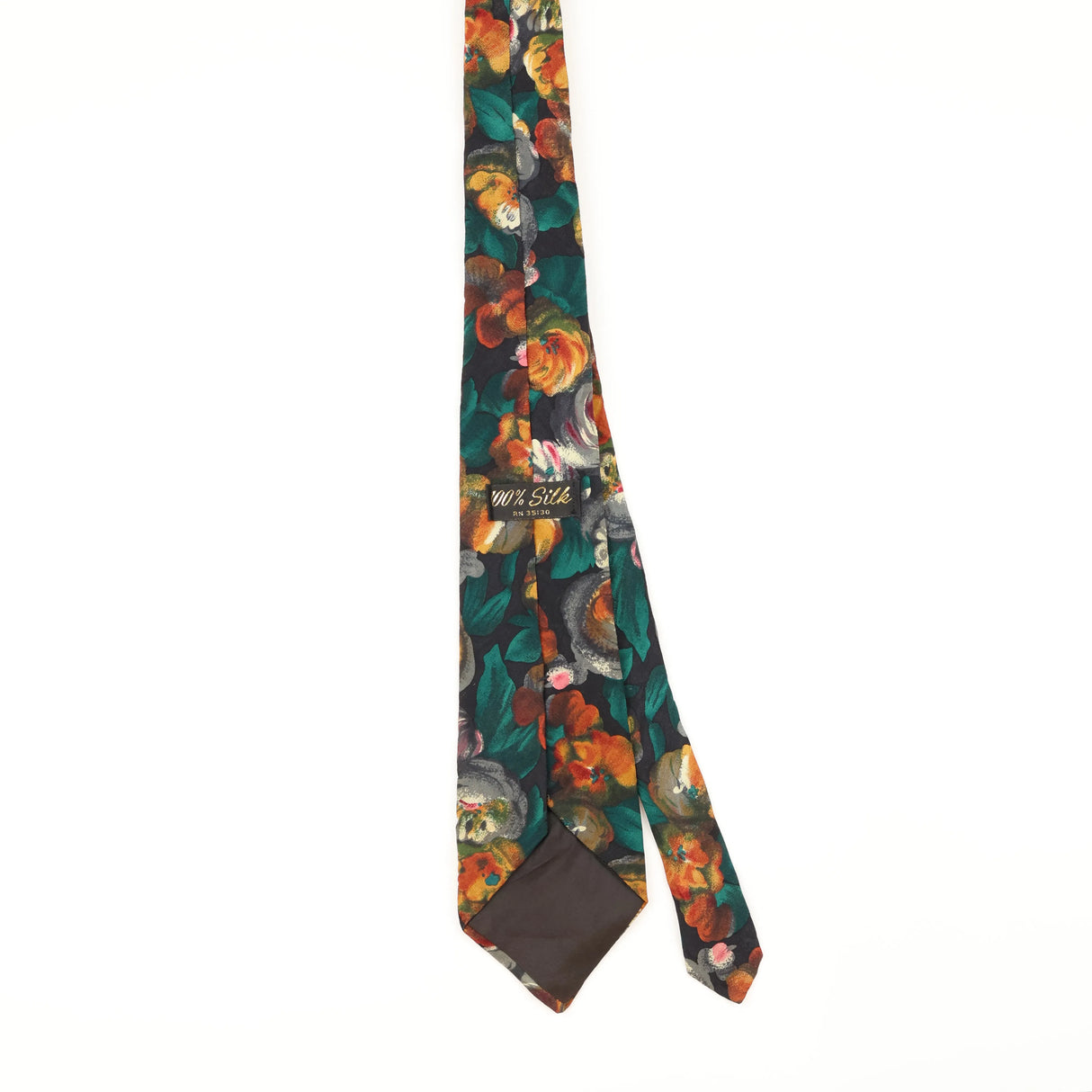 Back of Vintage 1990's Floral Patterned Tie