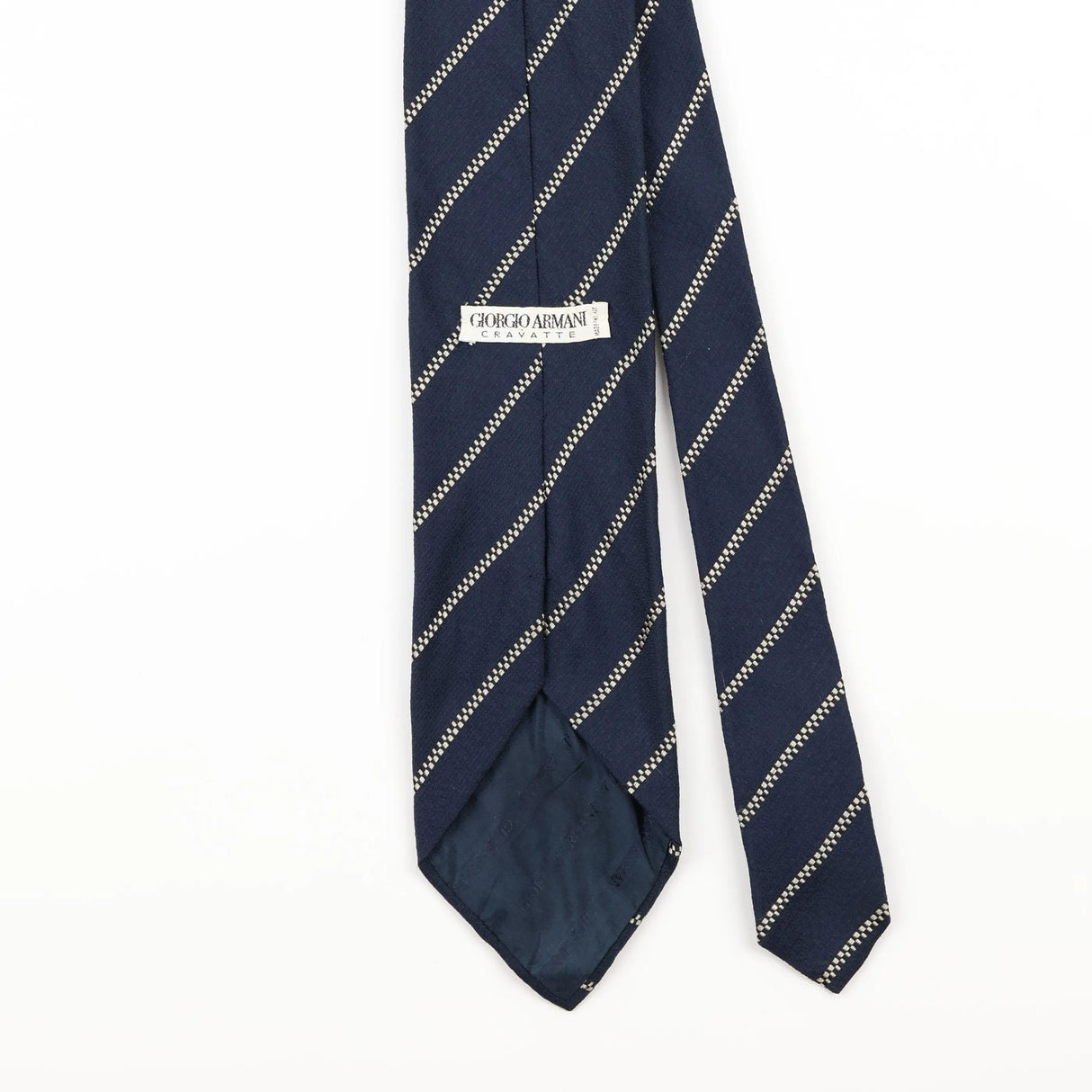 Back Detail of Vintage 1990's Giorgio Armani Striped Patterned Tie