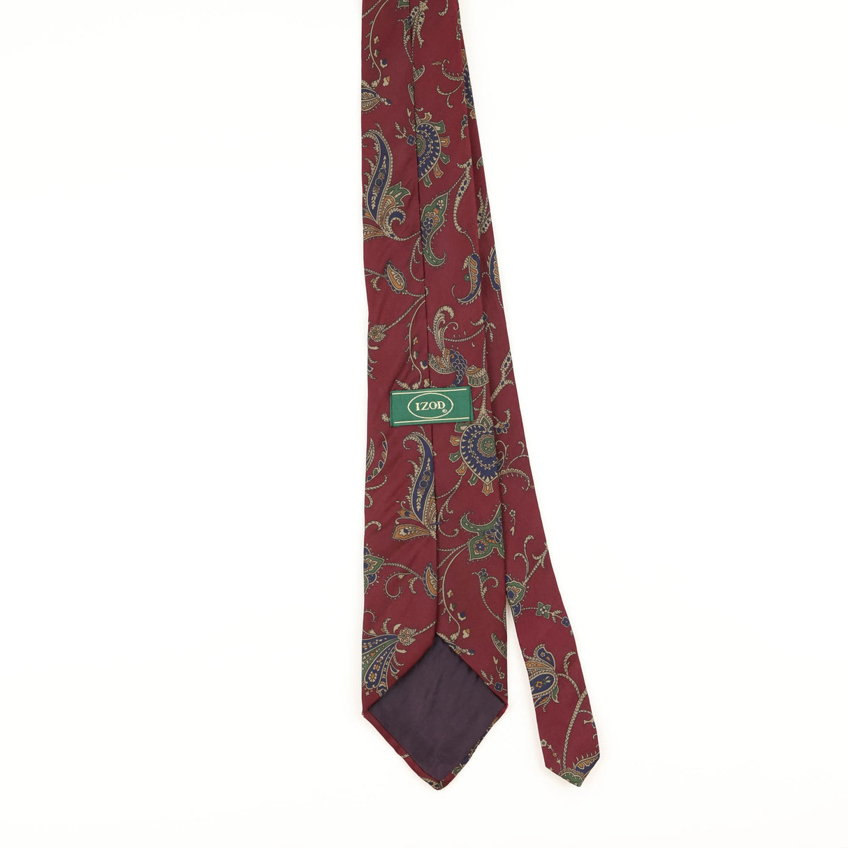 Back of Vintage 1990's Izod Paisley Patterned Tie