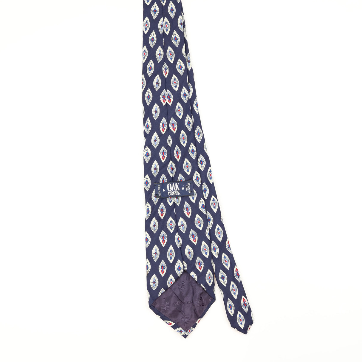 Back of Vintage 1990's Geometric Patterned Tie
