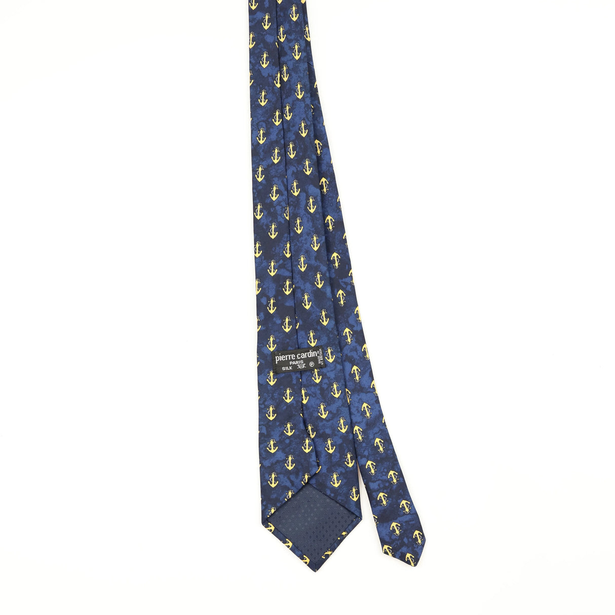 Back Back of Vintage 1990's Pierre Cardin Anchors Geometric Patterned Tie