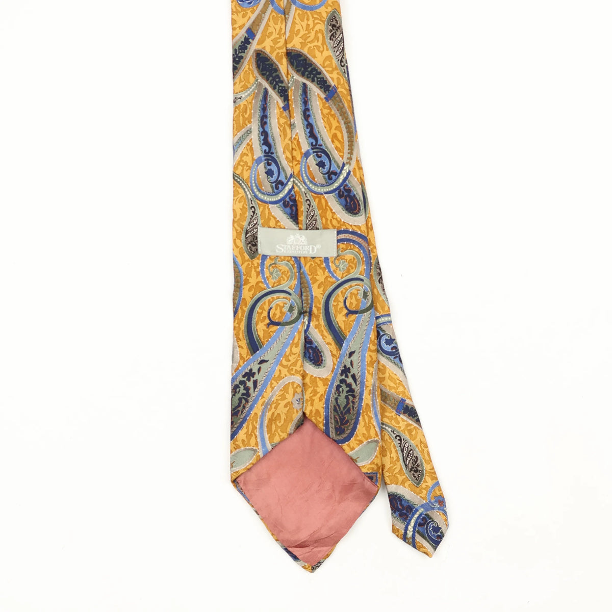 Back Back Detail of Vintage 1990's Stafford Paisley Patterned Tie