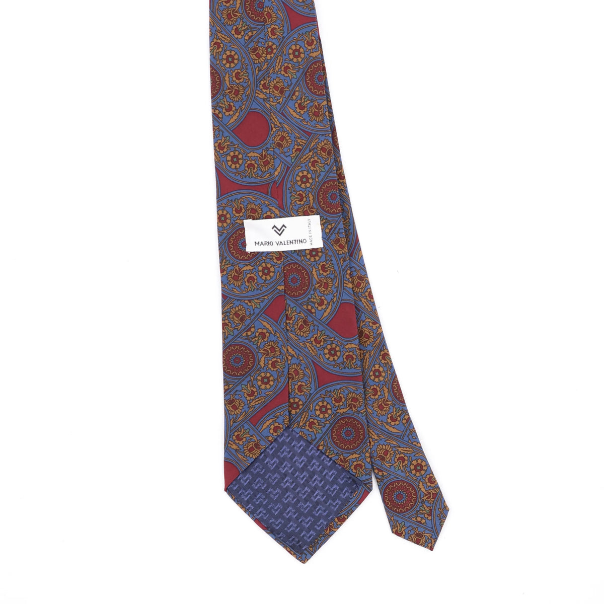 Back Back Detail of Vintage 1990's Mario Valentino Floral Patterned Tie