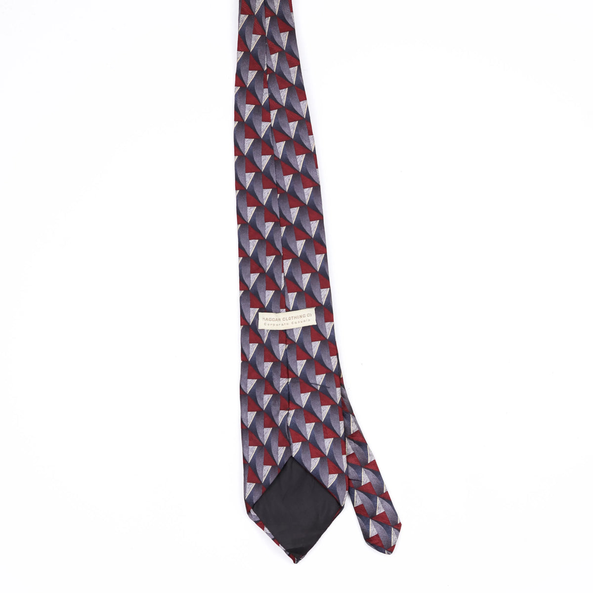 Back Back of Vintage 1990's Haggar Geometric Patterned Tie
