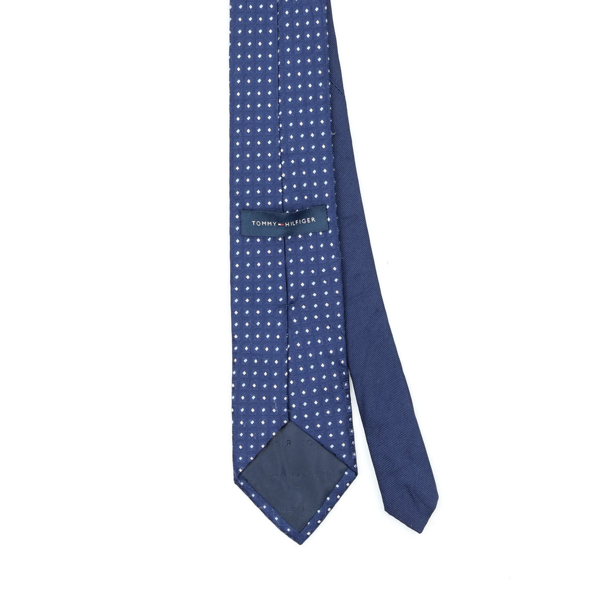 Back Back Detail of Vintage Tommy Hilfiger Polka Dot Patterned Tie