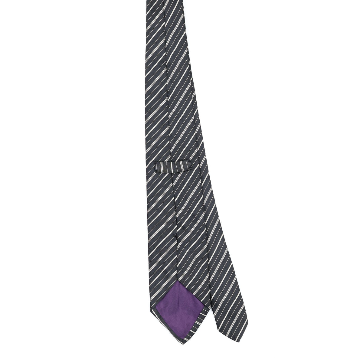 Back Back of Vintage Ralph Lauren Purple Label Striped Patterned Tie