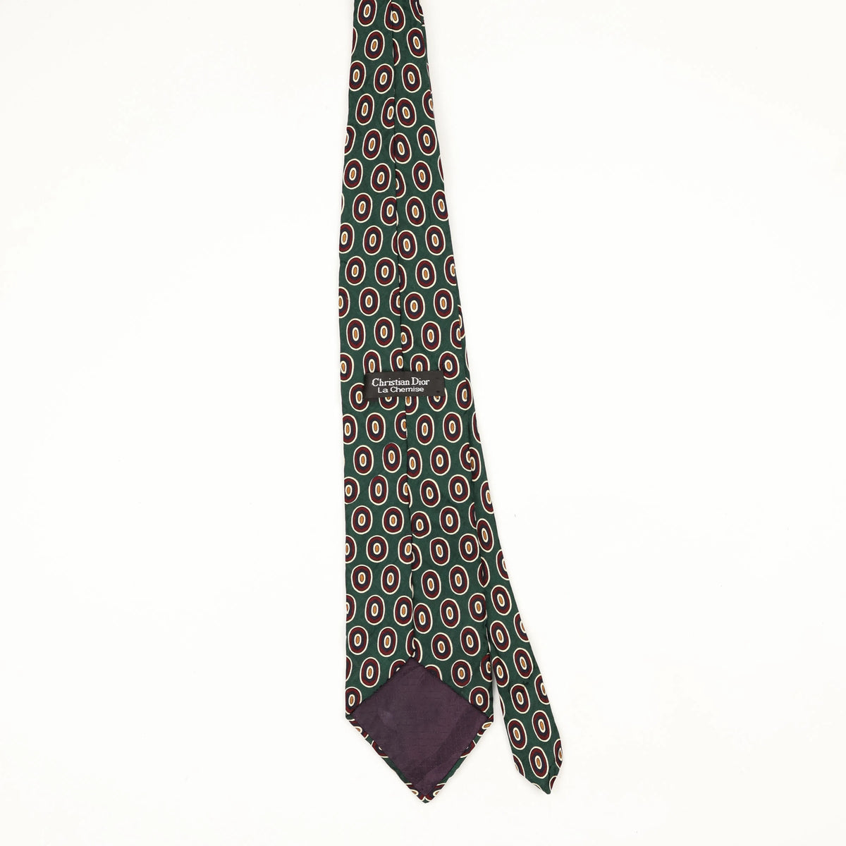 Back Back of Vintage 1990's Christian Dior Circles Geometric Patterned Tie
