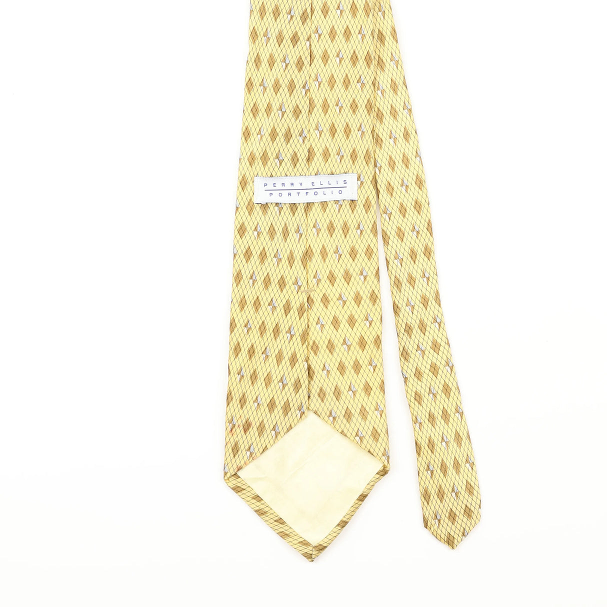 Back Detail of Vintage Perry Ellis Geometric Patterned Tie