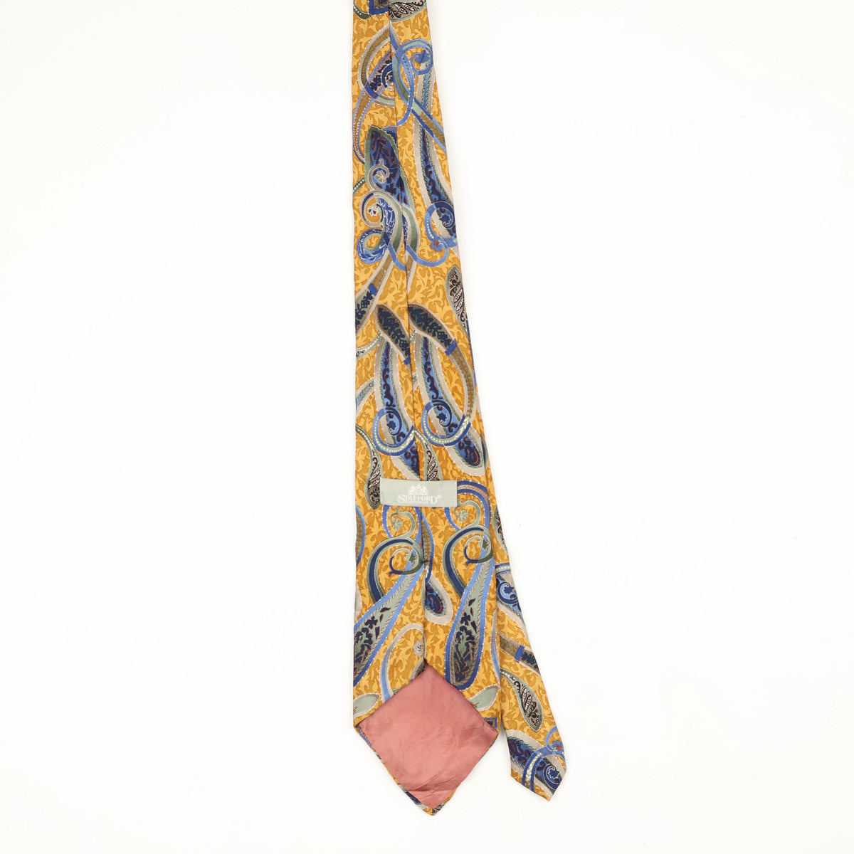 Back Back of Vintage 1990's Stafford Paisley Patterned Tie