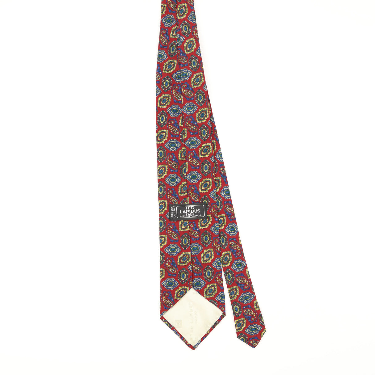 Back of Vintage 1980's Ted Lapidus Geometric Patterned Tie