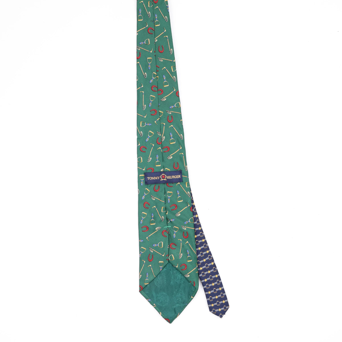 Back Back of Vintage 1990's Tommy Hilfiger Horseshoe Abstract Patterned Tie