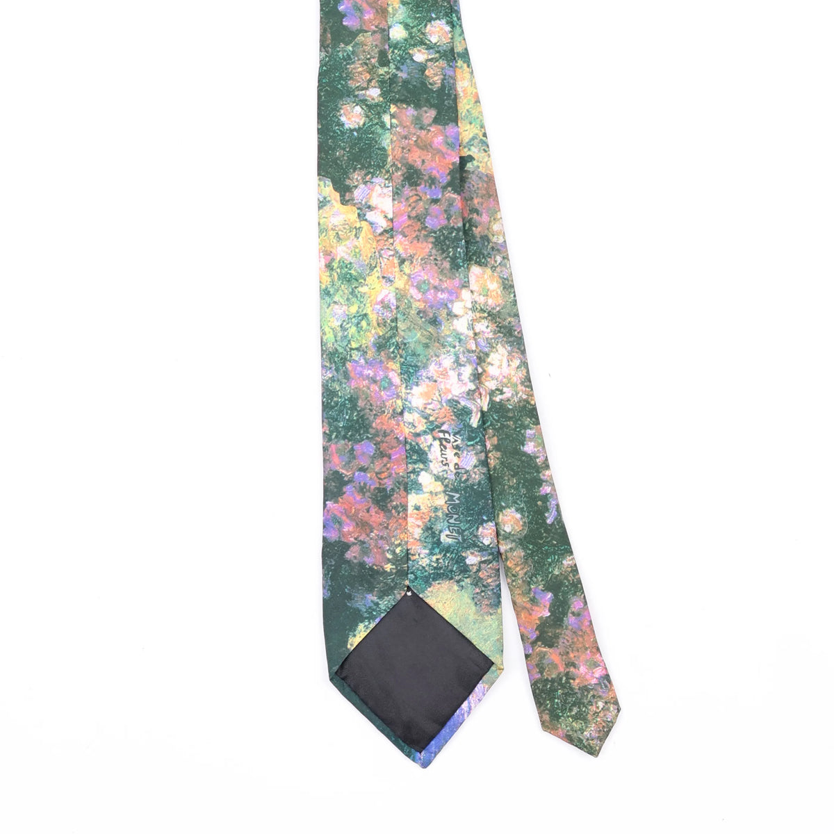 Back Back Detail of Vintage 1990's Monet Floral Patterned Tie