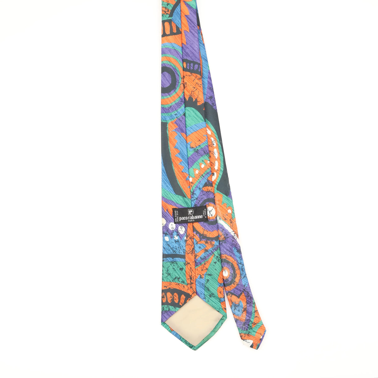 Back of Vintage 1990's Paco Rabanne Abstract Patterned Tie