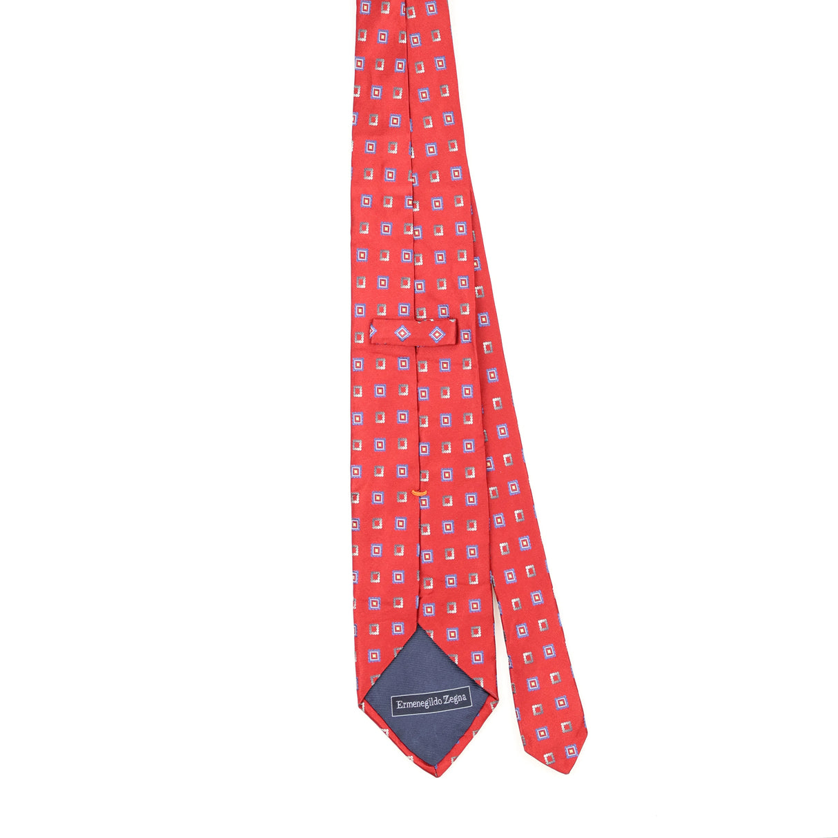 Back Back of Vintage 1990's Ermenegildo Zegna Geometric Patterned Tie