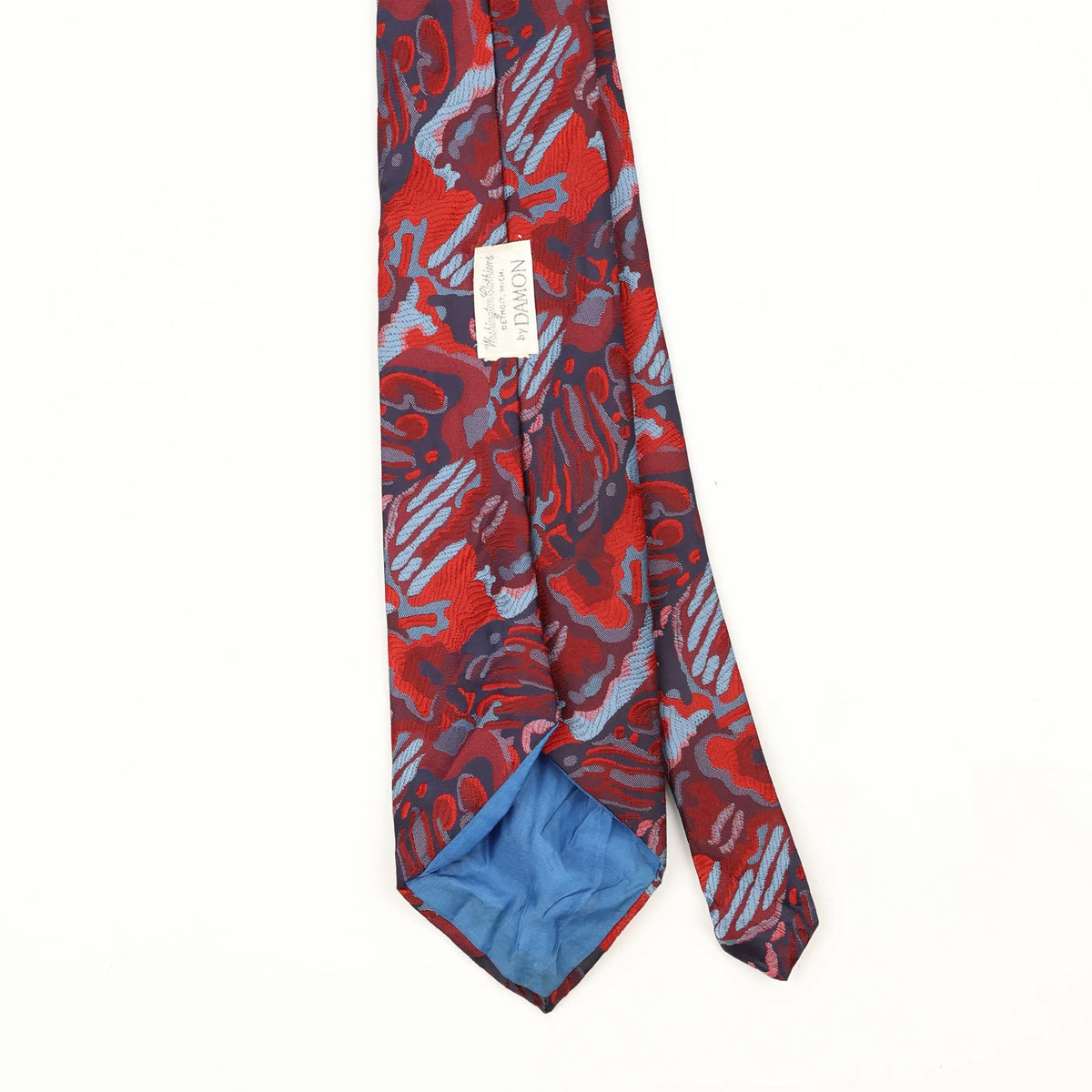 Back Back Detail of Vintage 1980's Damon Abstract Patterned Tie