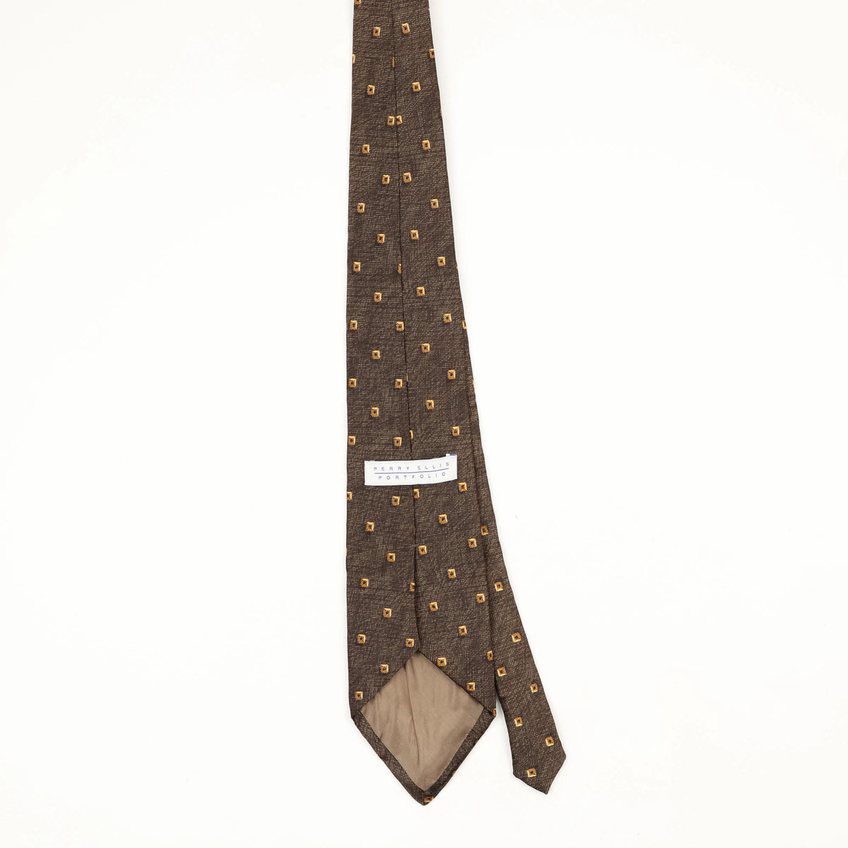 Back Back of Vintage 1990's Perry Ellis Geometric Patterned Tie