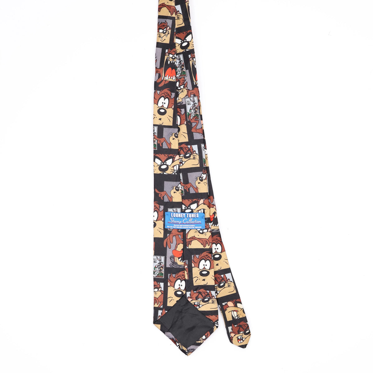 Back Back of Vintage 1990's Looney Tunes Taz Cartoon Patterned Tie