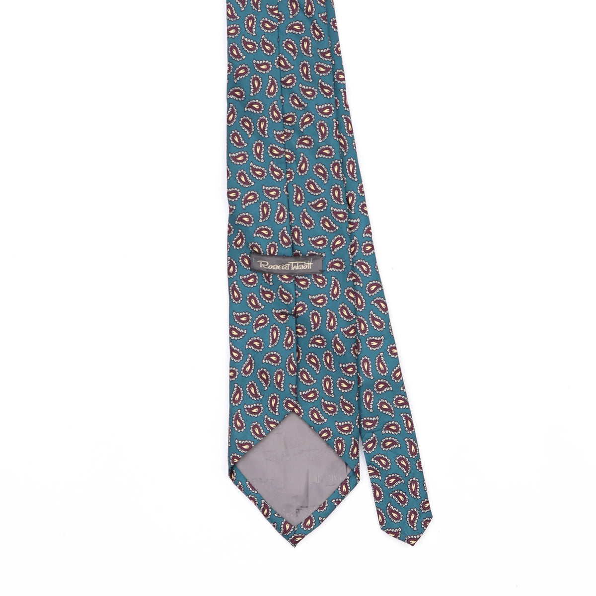 Back Back Detail of Vintage 1990's Robert Talbott Foulard Paisley Patterned Tie