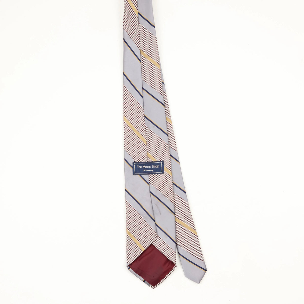 Back Back of Vintage 1980's J. C. Penney Striped Patterned Tie