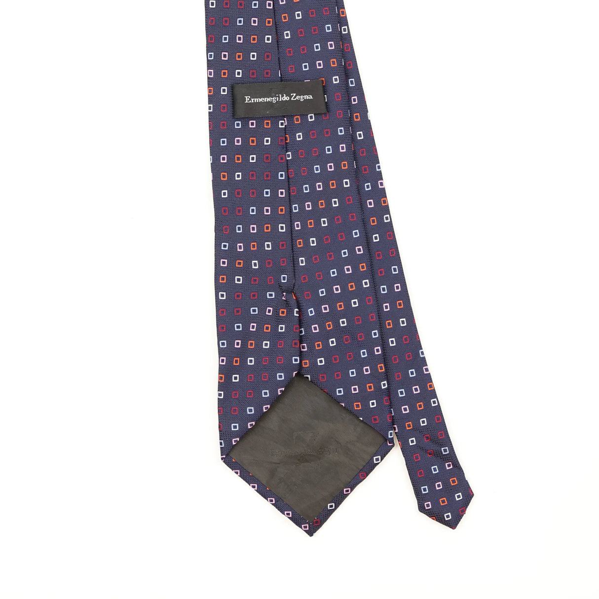 Back Back Detail of Vintage 1990's Ermenegildo Zegna Geometric Patterned Tie