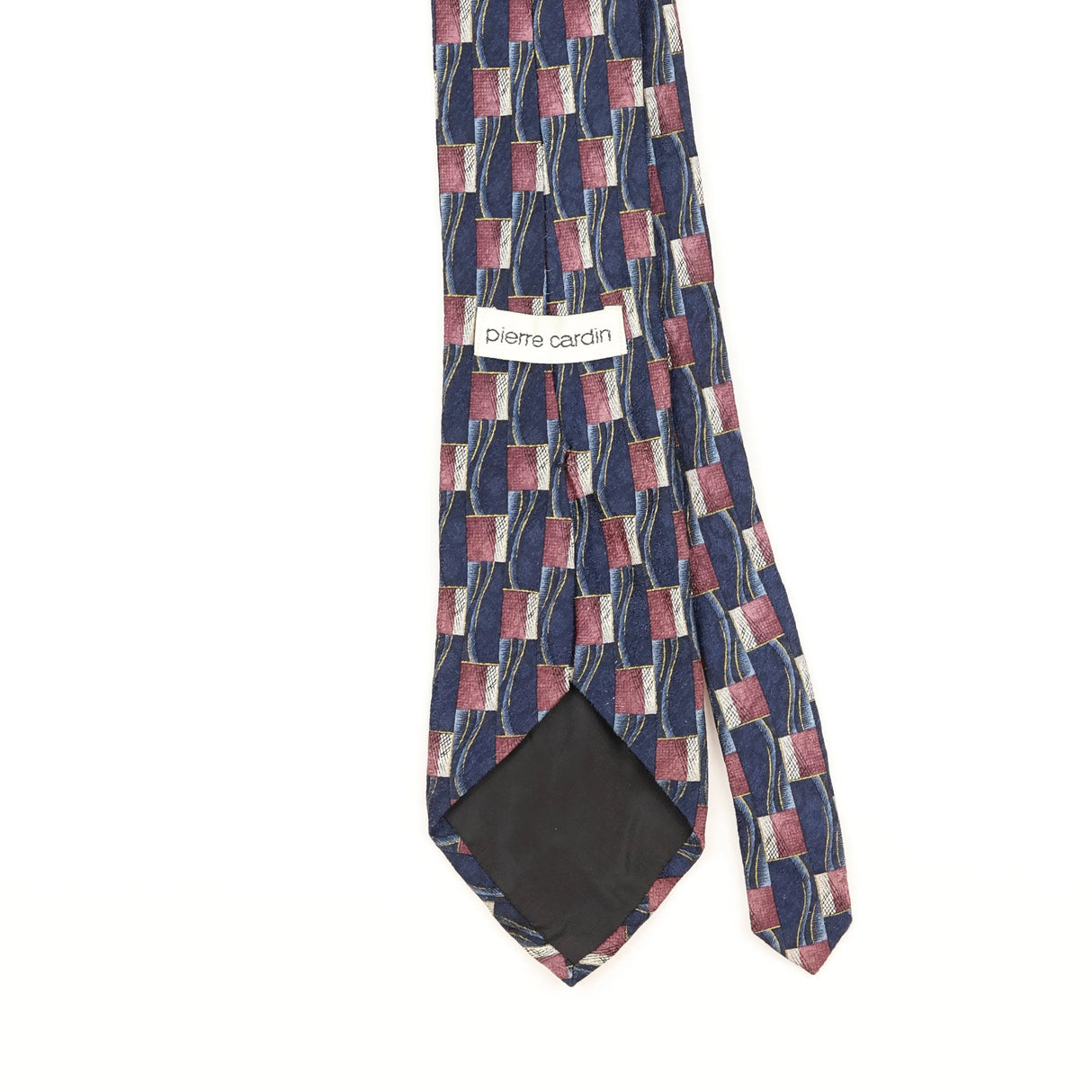Back Detail of Vintage 1990's Pierre Cardin Geometric Patterned Tie