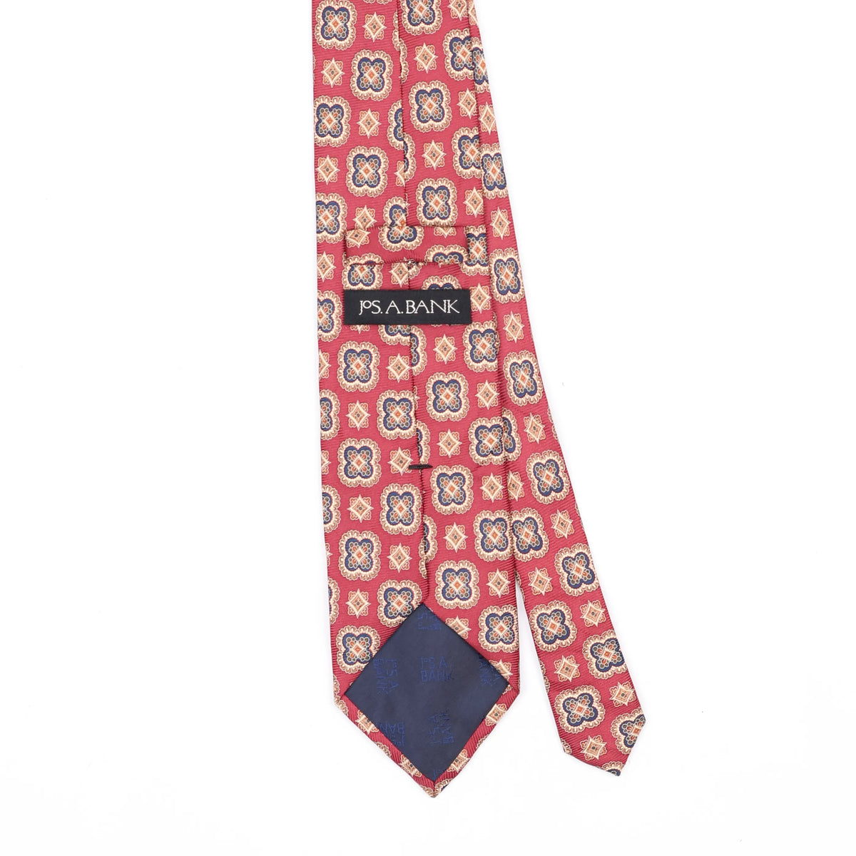 Back Back Detail of Vintage Jos. A. Bank Geometric Patterned Tie