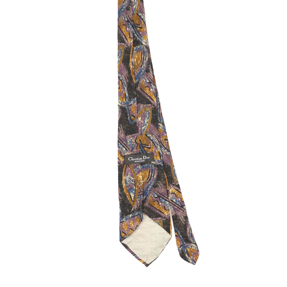 Back Back of Vintage 1990's Christian Dior Abstract Patterned Tie