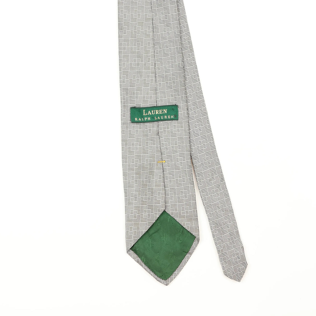Back Back Detail of Vintage 1990's Ralph Lauren Geometric Patterned Tie