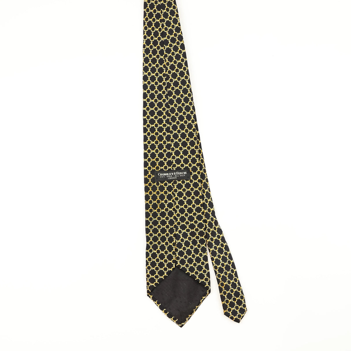 Back of Vintage 1990's Links Geometric Patterned Tie