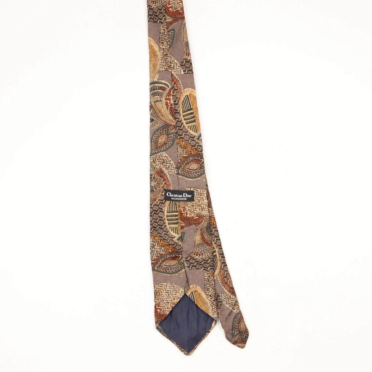 Back Back of Vintage 1990's Christian Dior Abstract Patterned Tie