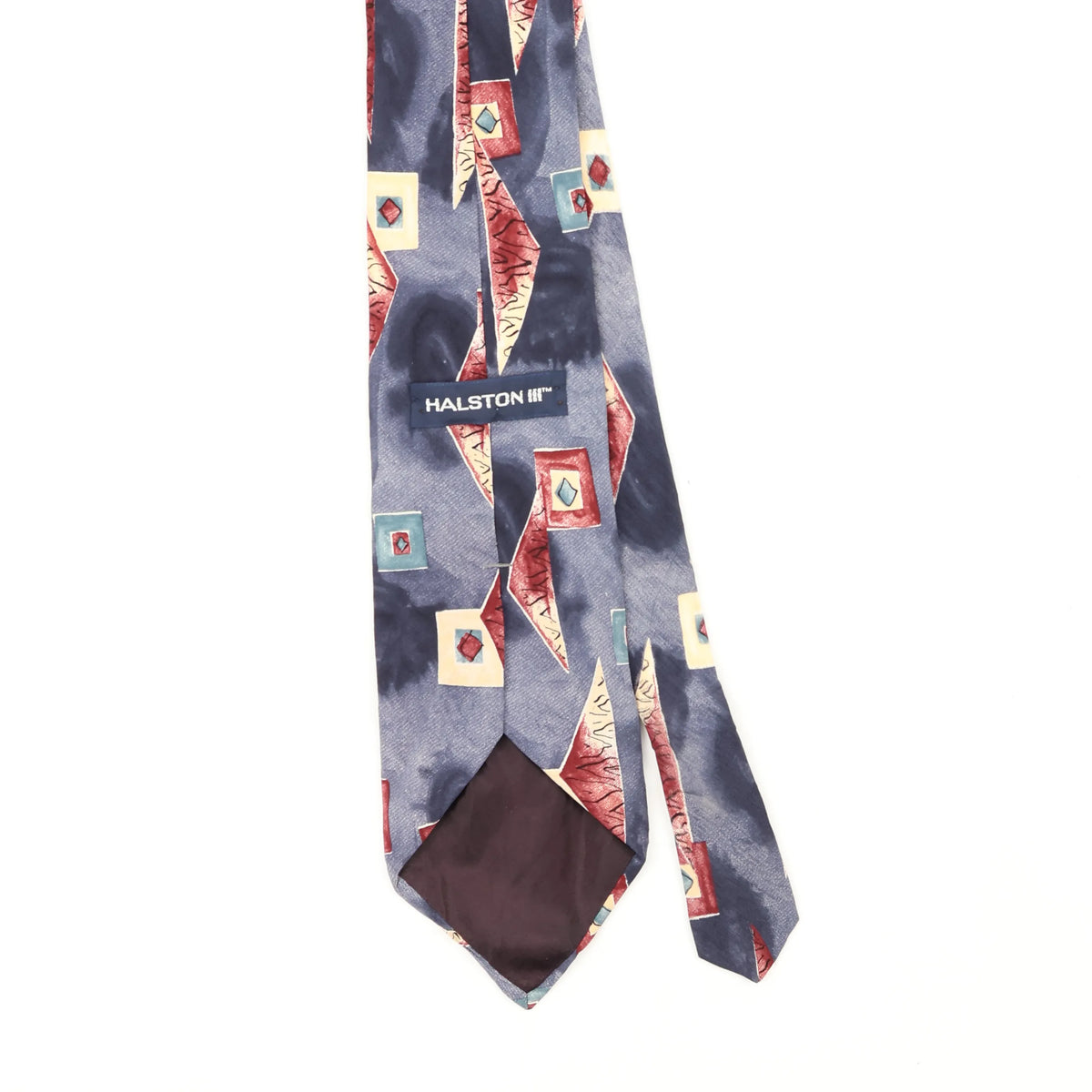Back Back Detail of Vintage 1990's Halston Abstract Patterned Tie