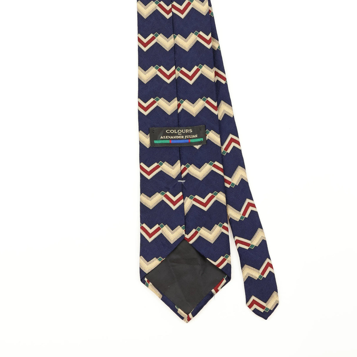 Back Detail of Vintage Alexander Julian Geometric Patterned Tie