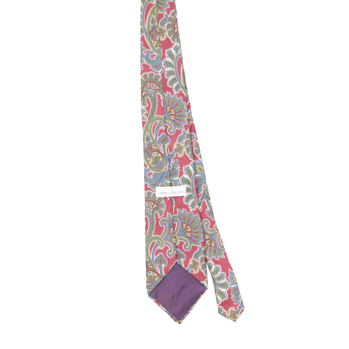 Back Back of Vintage 1990's Van Heusen Paisley Patterned Tie