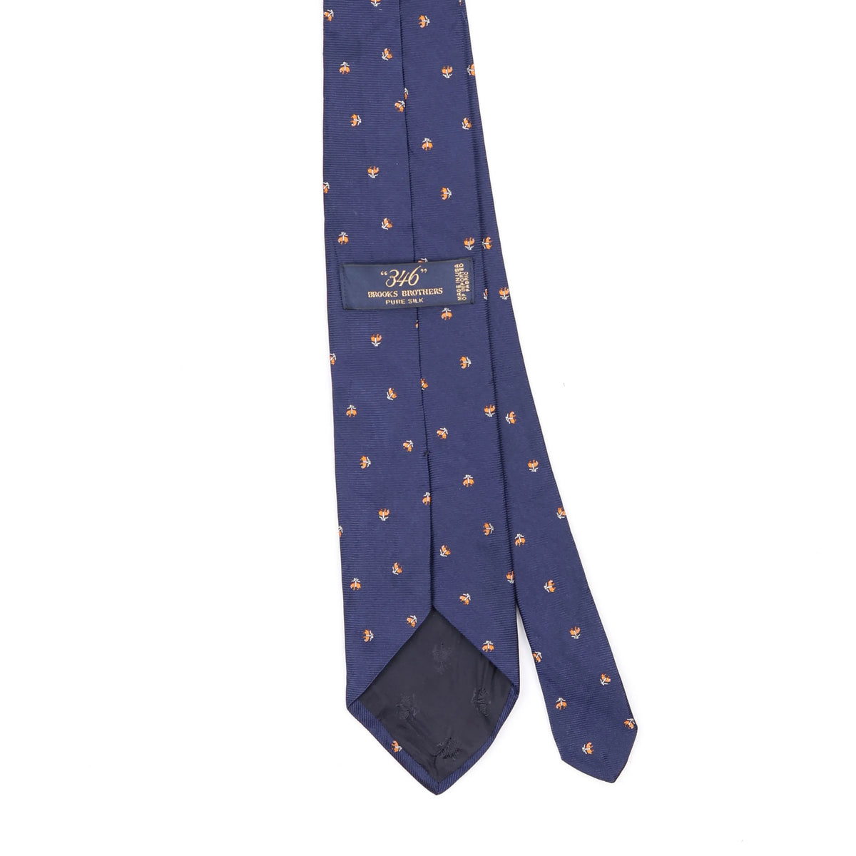 Back Back Detail of Vintage 1990's Brooks Brothers Foulard Geometric Patterned Tie