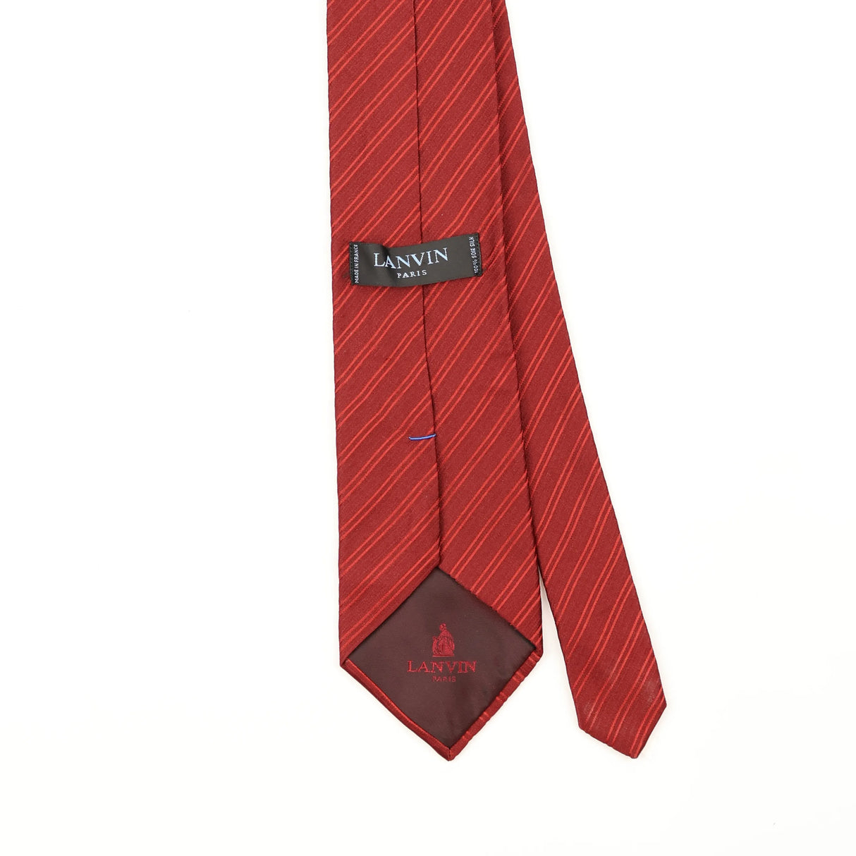 Back Back Detail of Vintage 1990's Lanvin Striped Patterned Tie