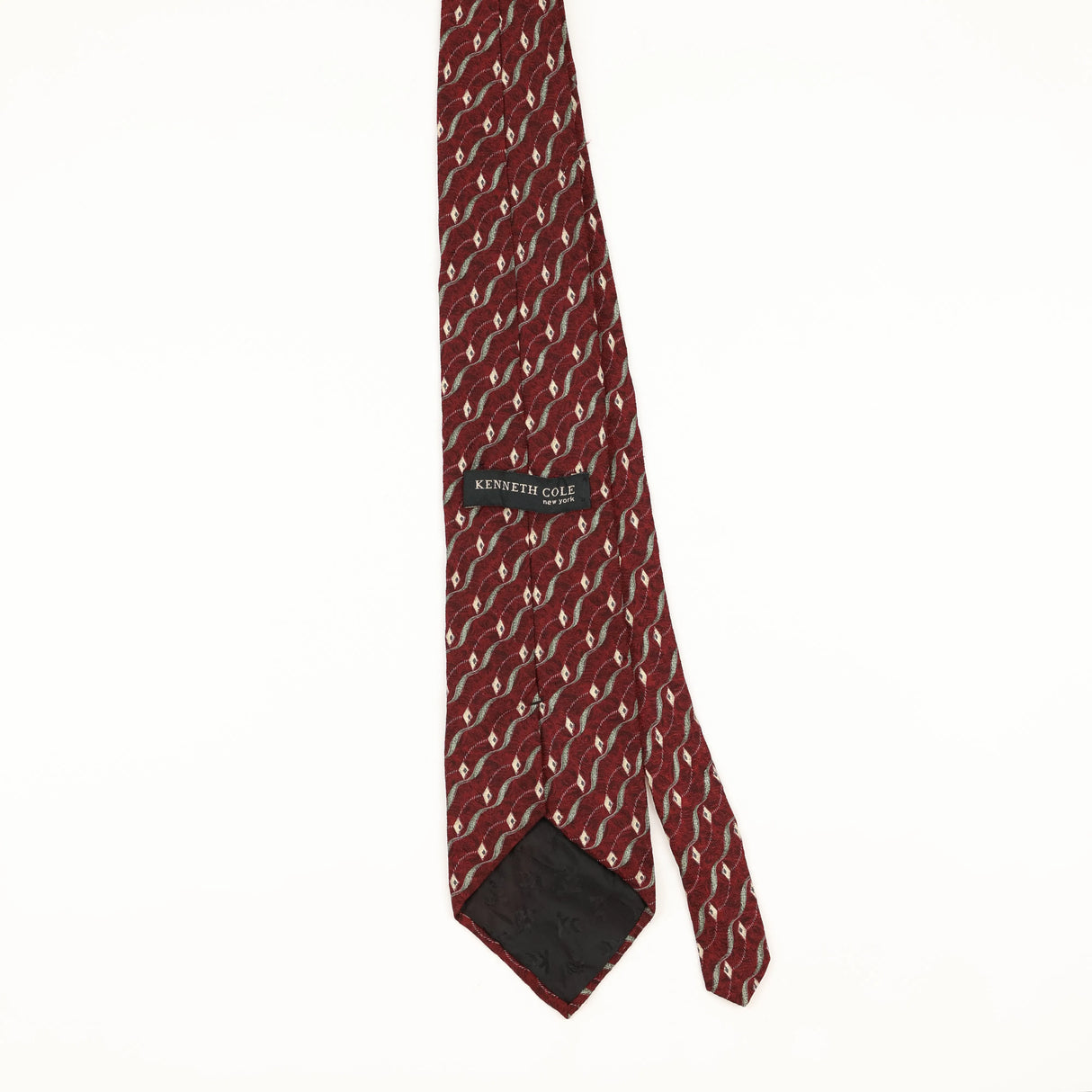 Back of Vintage 1990's Kenneth Cole Geometric Patterned Tie